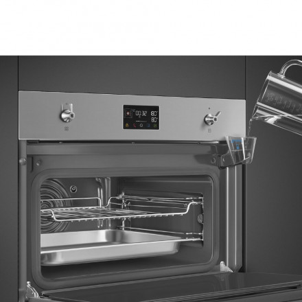 Компактный электрический духовой шкаф с паром Smeg SO4302S3X Компактный электрический духовой шкаф с паром Smeg SO4302S3X