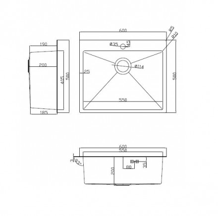 Комплект ARFEKA ECO AR мойка 600*500, коландер, дозатор SATIN, AF SD-01SS304 SATIN