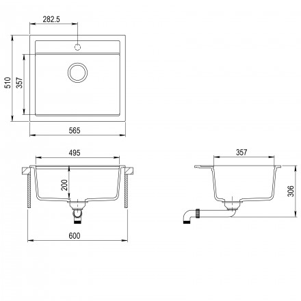Кухонная мойка AquaSanita Quadro SQQ 100 графит