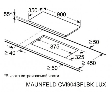 Индукционная варочная панель  MAUNFELD CVI904SFLBK LUX