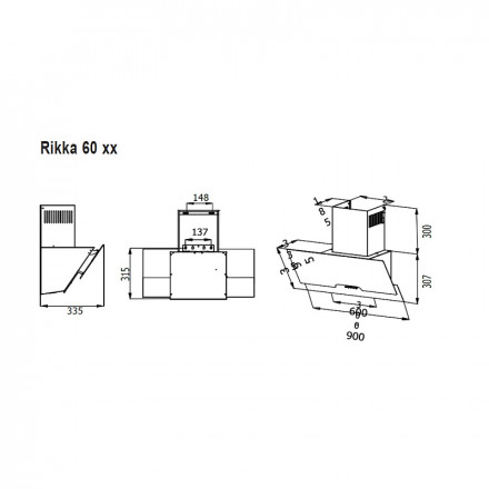 Наклонная вытяжка EVELUX RIKKA 60 BG Наклонная вытяжка EVELUX RIKKA 60 BG