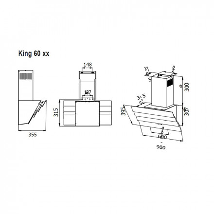 Наклонная вытяжка EVELUX KING 60 BG Наклонная вытяжка EVELUX KING 60 BG
