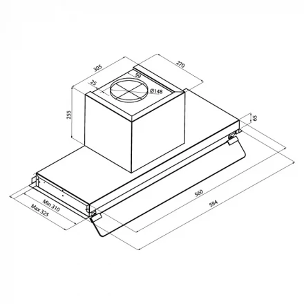 Кухонная вытяжка KRONA IDA 600 INOX 3P Кухонная вытяжка KRONA IDA 600 INOX 3P