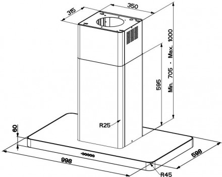 Кухонная вытяжка FABER T-LIGHT ISOLA EV8P X A100