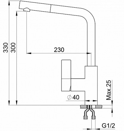 Кухонный смеситель Granula GR-2501 пирит Кухонный смеситель Granula GR-2501 пирит