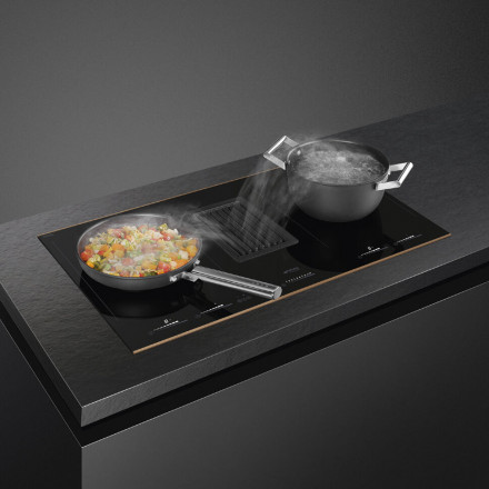 Индукционная варочная панель со встроенной вытяжкой Smeg HOBD682R1 Индукционная варочная панель со встроенной вытяжкой Smeg HOBD682R1