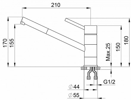 Кухонный смеситель Granula GR-0010 арктик