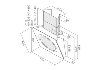 Кухонная вытяжка ELICA OM AIR BL/F/75